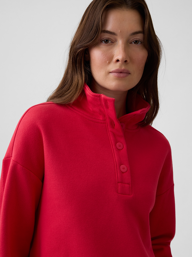 Image 4 of 5, Relaxed Henley Sweatshirt