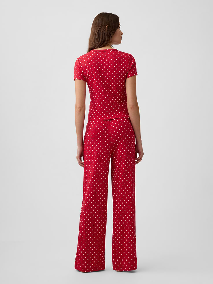 Image 2 of 4, Pointelle Straight-Leg PJ Pants