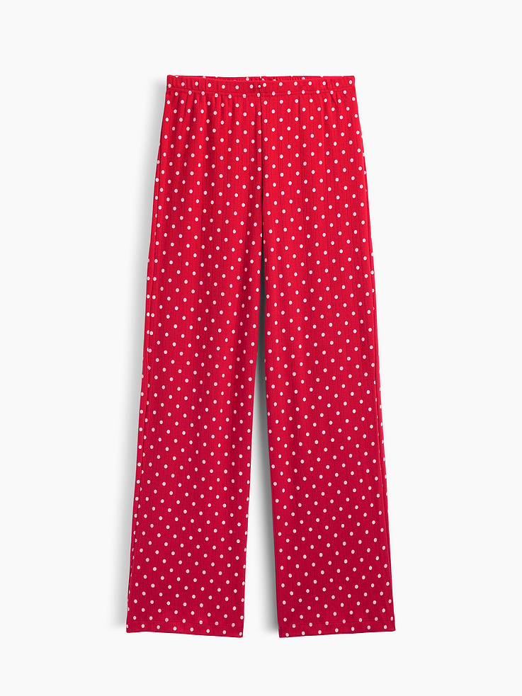 Image 4 of 4, Pointelle Straight-Leg PJ Pants