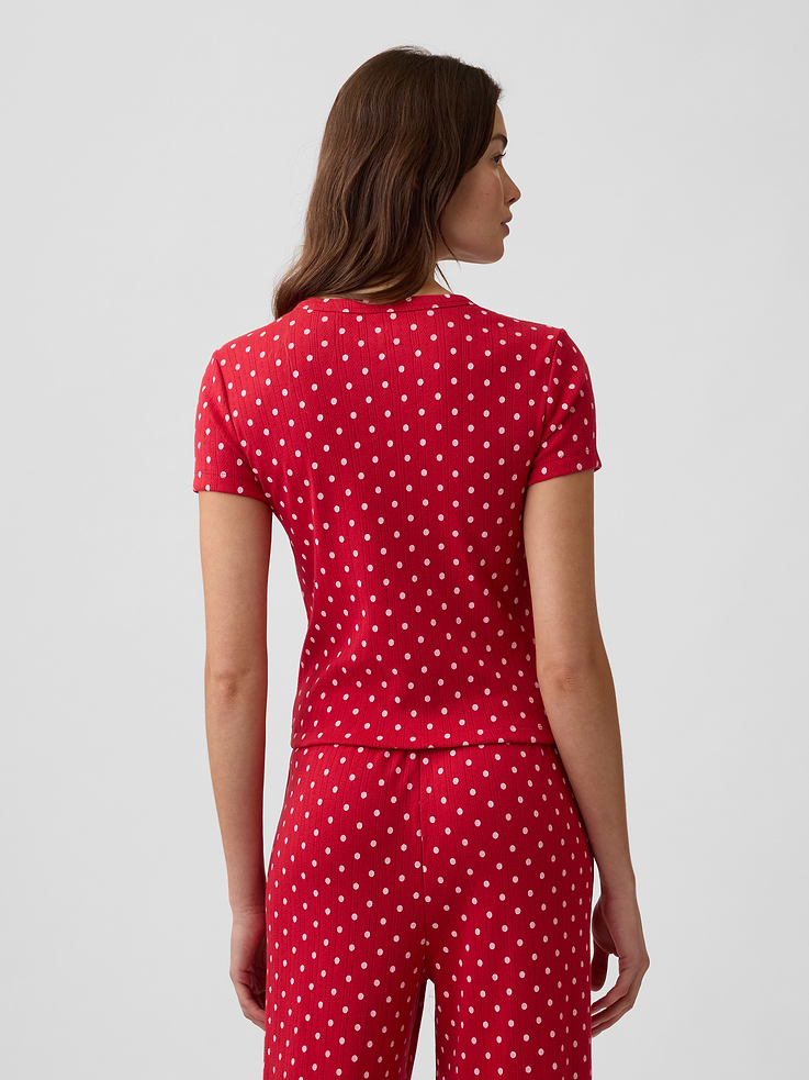 Image 2 of 4, Pointelle PJ T-Shirt