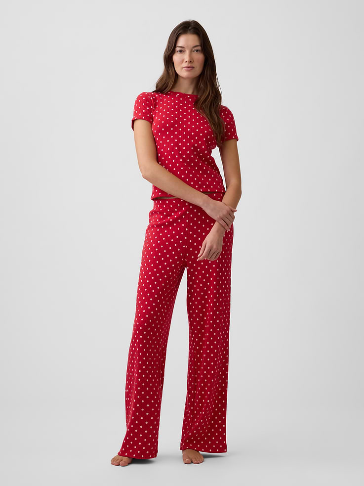 Image 3 of 4, Pointelle PJ T-Shirt