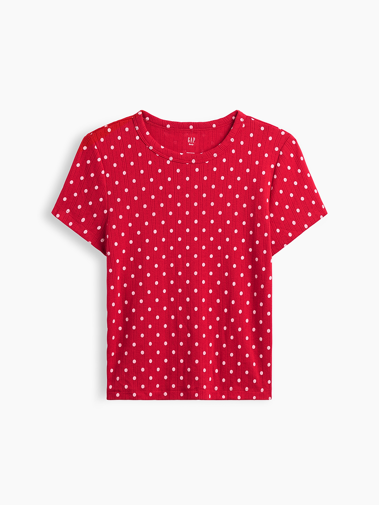 Image 4 of 4, Pointelle PJ T-Shirt