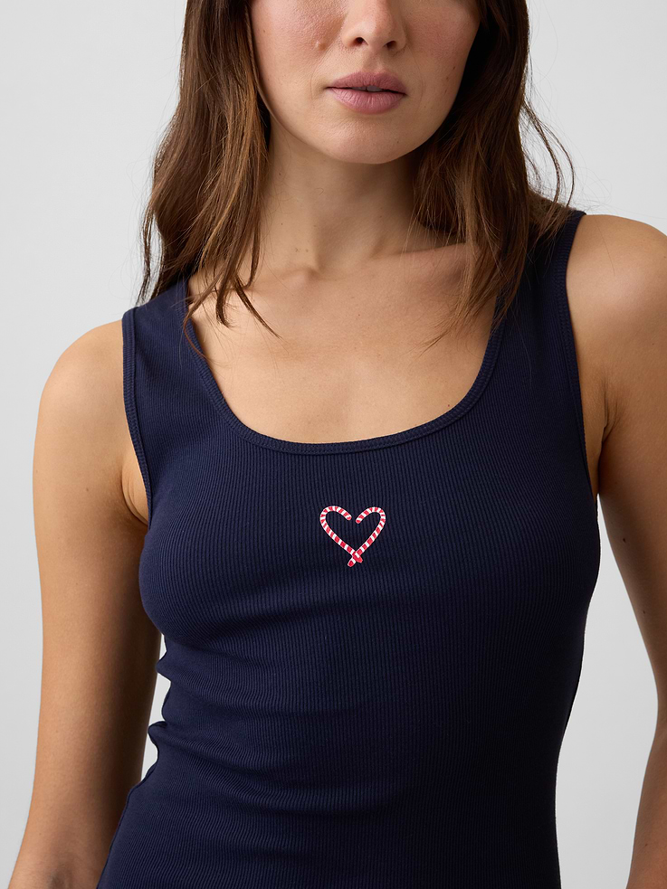 Image 4 of 5, Ribbed PJ Tank Top
