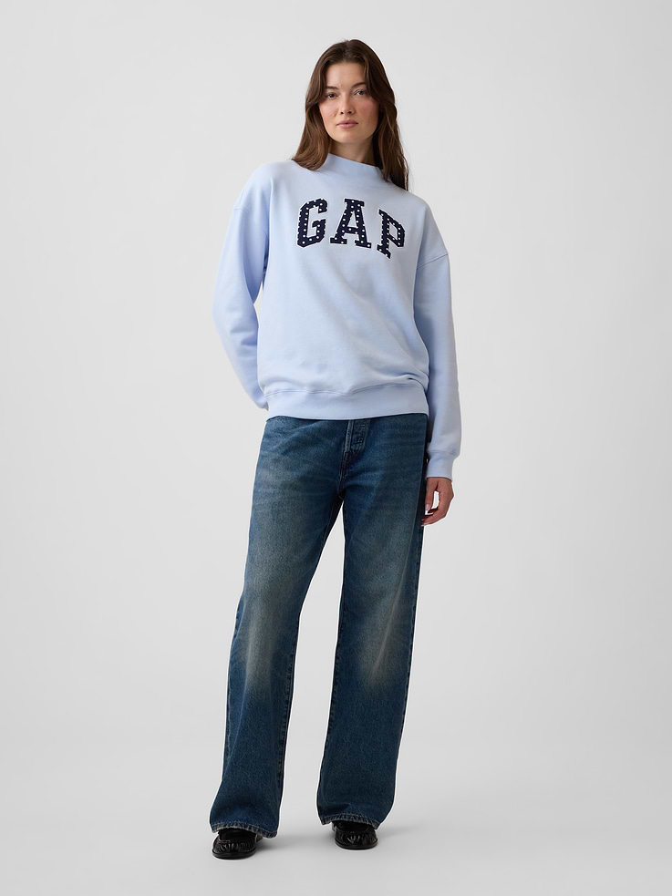 Image 3 of 5, Oversized Gap Logo Mockneck Tunic Sweatshirt
