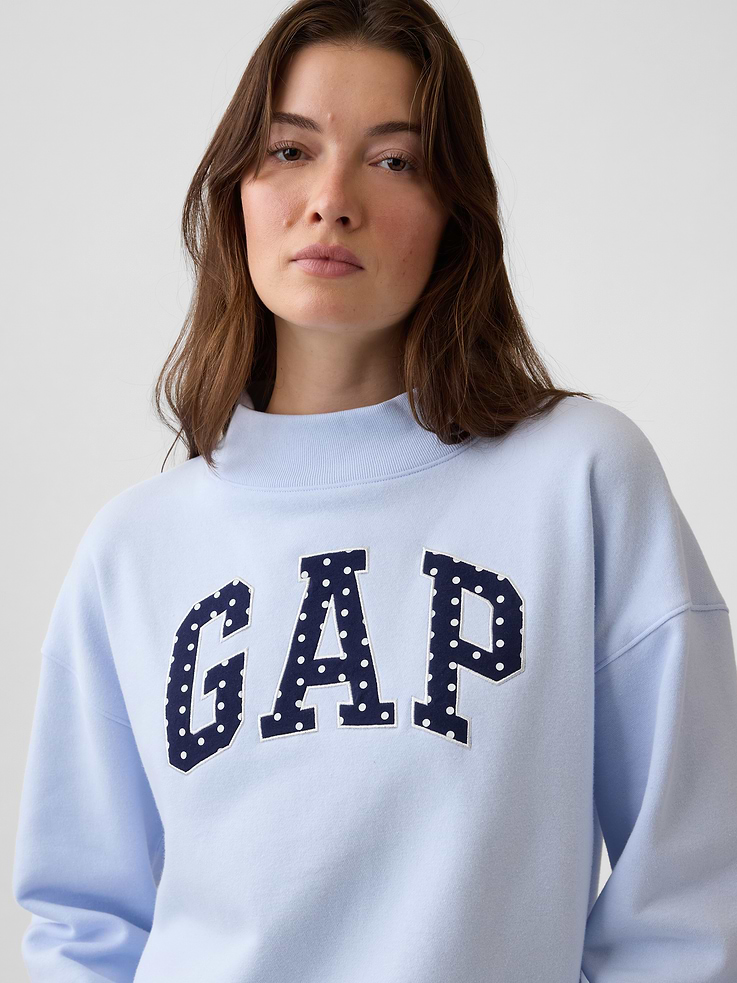 Image 4 of 5, Oversized Gap Logo Mockneck Tunic Sweatshirt
