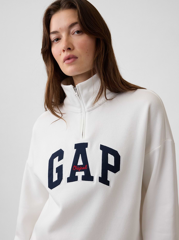Image 4 of 5, Relaxed Gap Logo Half-Zip Mockneck Sweatshirt