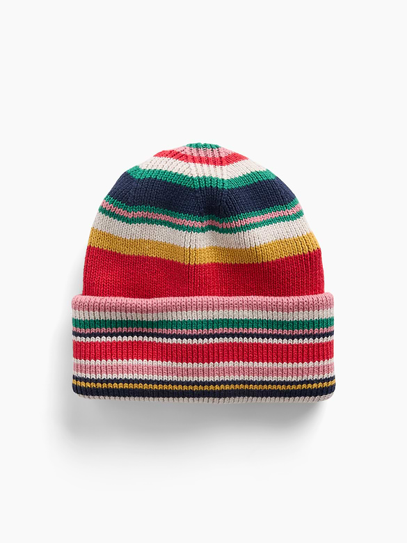 Kids 100% Cotton Happy Stripe Beanie