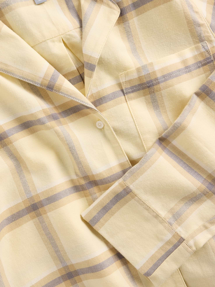 Image 2 of 3, Flannel Crop PJ Shirt
