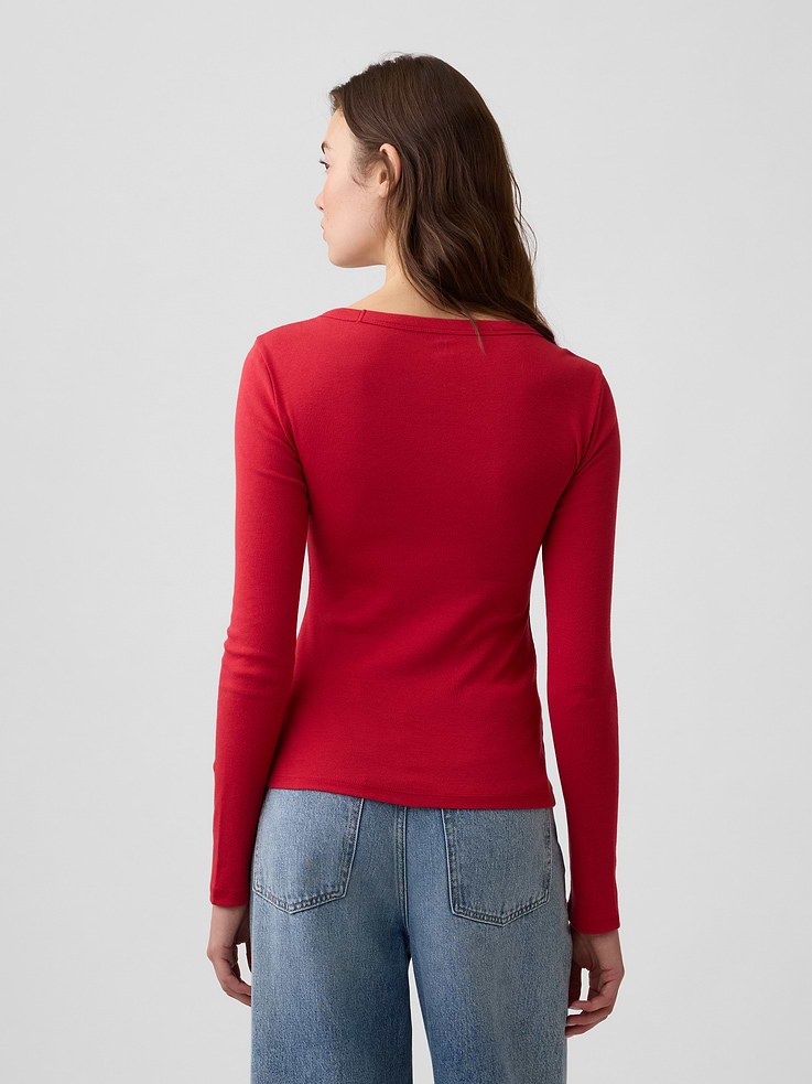 Image 2 of 5, Modern Ribbed V-Neck T-Shirt