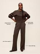 Image 4 of 4, High-Waisted Bounce Fleece Wide-Leg Sweatpants