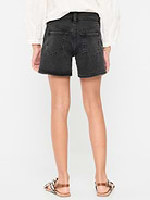 Image 2 of 5, High-Waisted Jean Midi Shorts for Girls