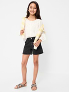 Image 3 of 5, High-Waisted Jean Midi Shorts for Girls