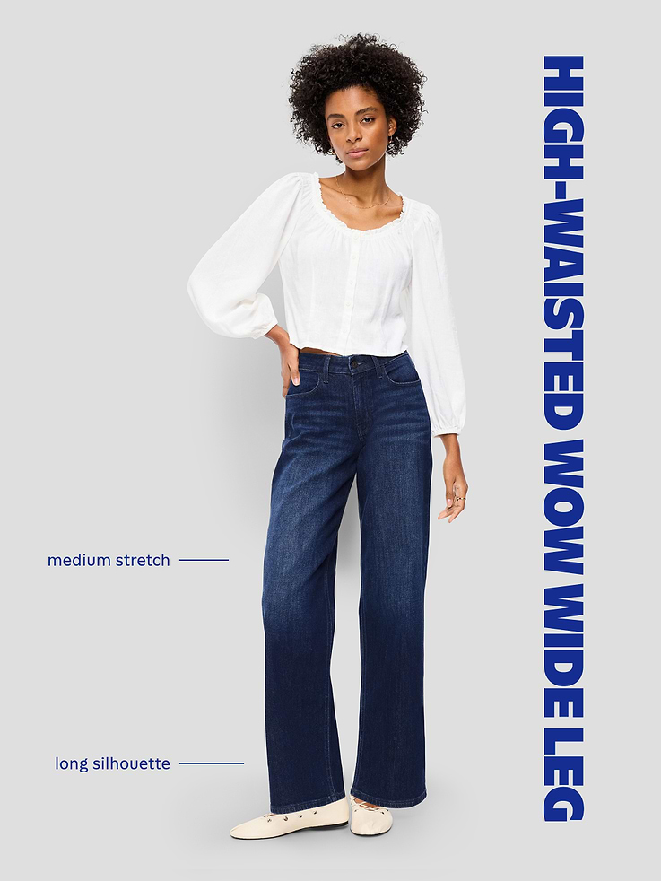 Image 9 of 9, High-Waisted Wow Wide-Leg Jeans