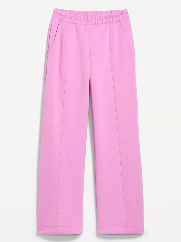 High-Waisted Bounce Fleece Wide-Leg Sweatpants
