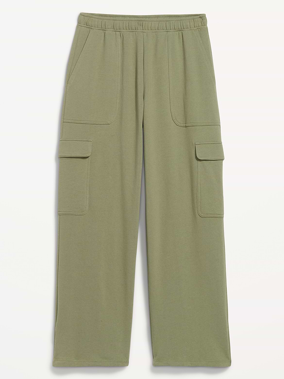 High-Waisted SoComfy Wide-Leg Cargo Sweatpants