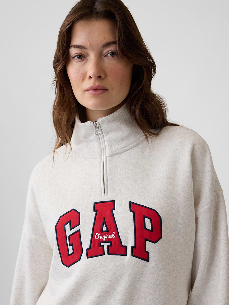 Image 4 of 5, Relaxed Gap Logo Half-Zip Mockneck Sweatshirt