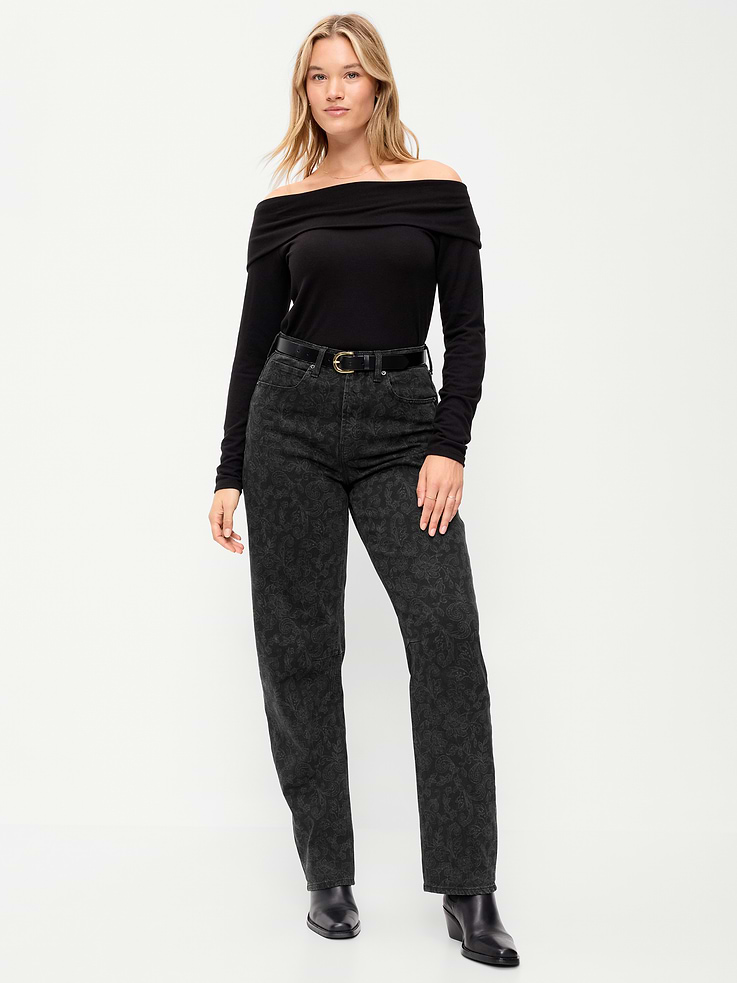Image 2 of 4, High-Waisted Baggy Barrel Jeans