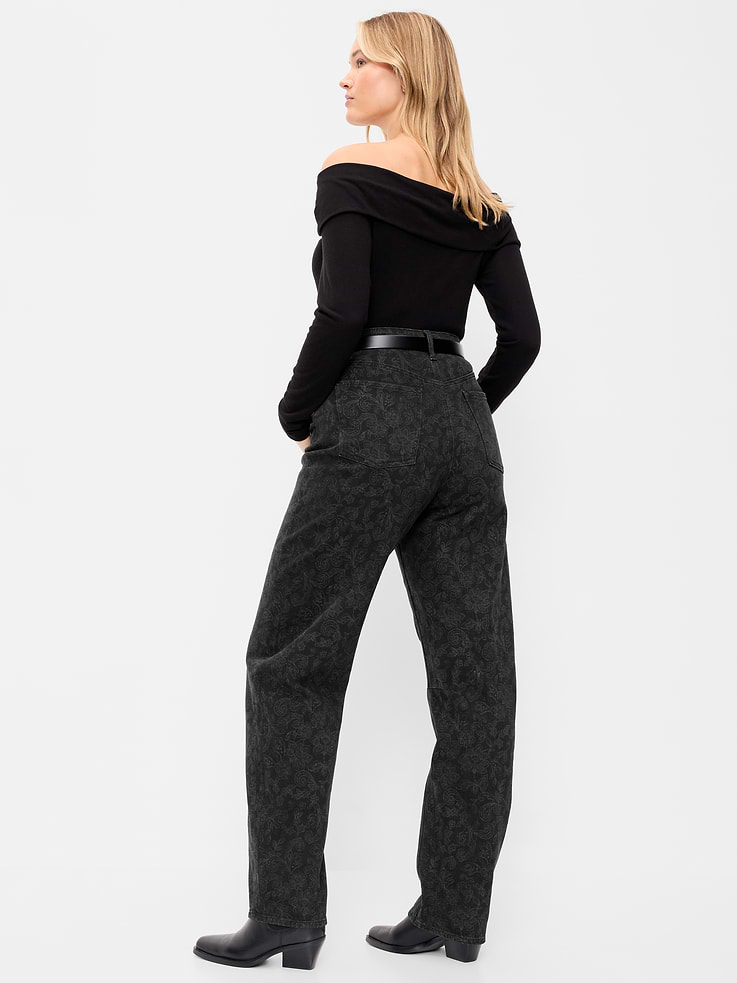 Image 3 of 4, High-Waisted Baggy Barrel Jeans