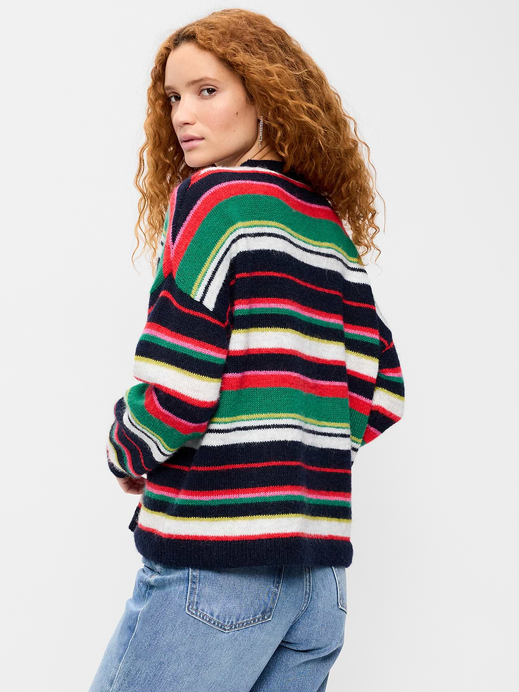Image 2 of 5, Loose Cozy Wool-Blend Crew-Neck Sweater