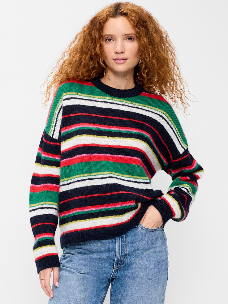 Image 1 of 5, crew neck, long drop-shoulder sleeves, rib-knit hem and cuffs, Product #1182267