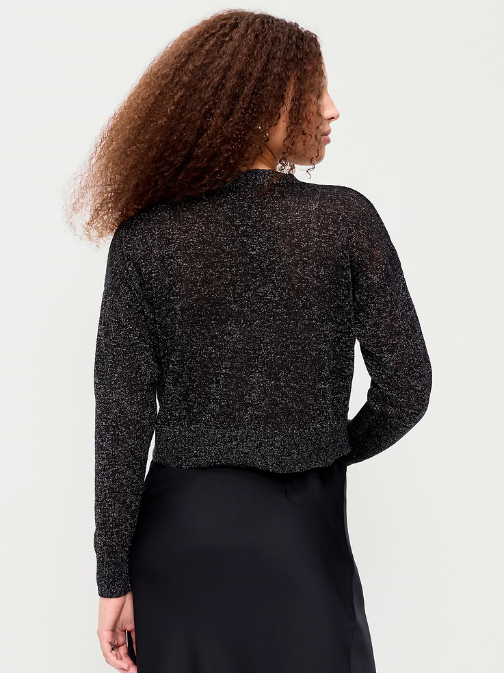 Image 2 of 6, Shine V-Neck Cropped Cardigan