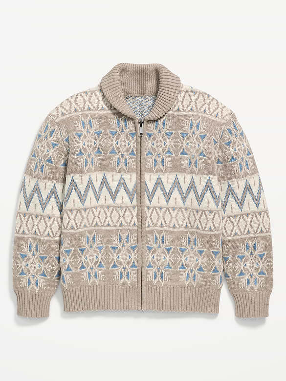 Oversized Full-Zip Cardigan Sweater for Boys