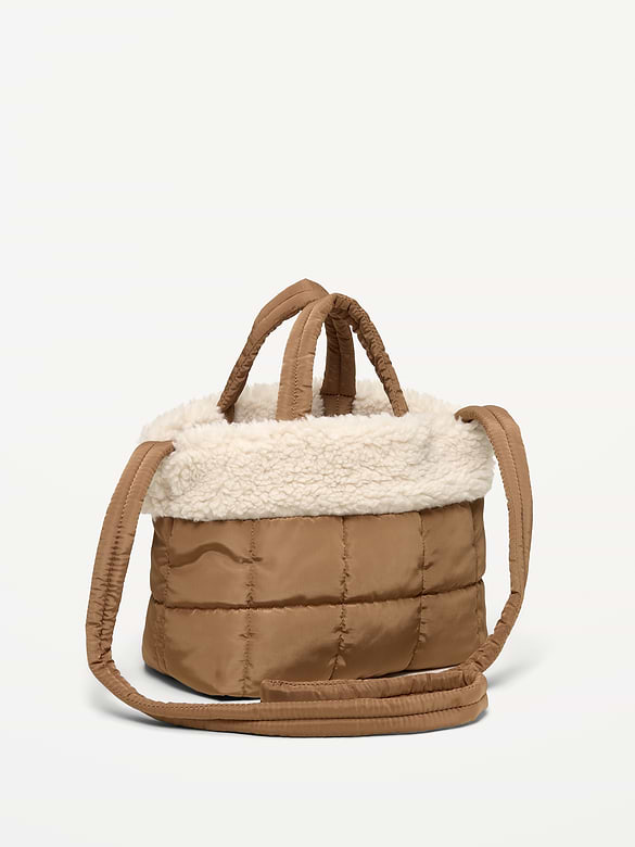 Active Puffer Sherpa-Lined Mini Tote