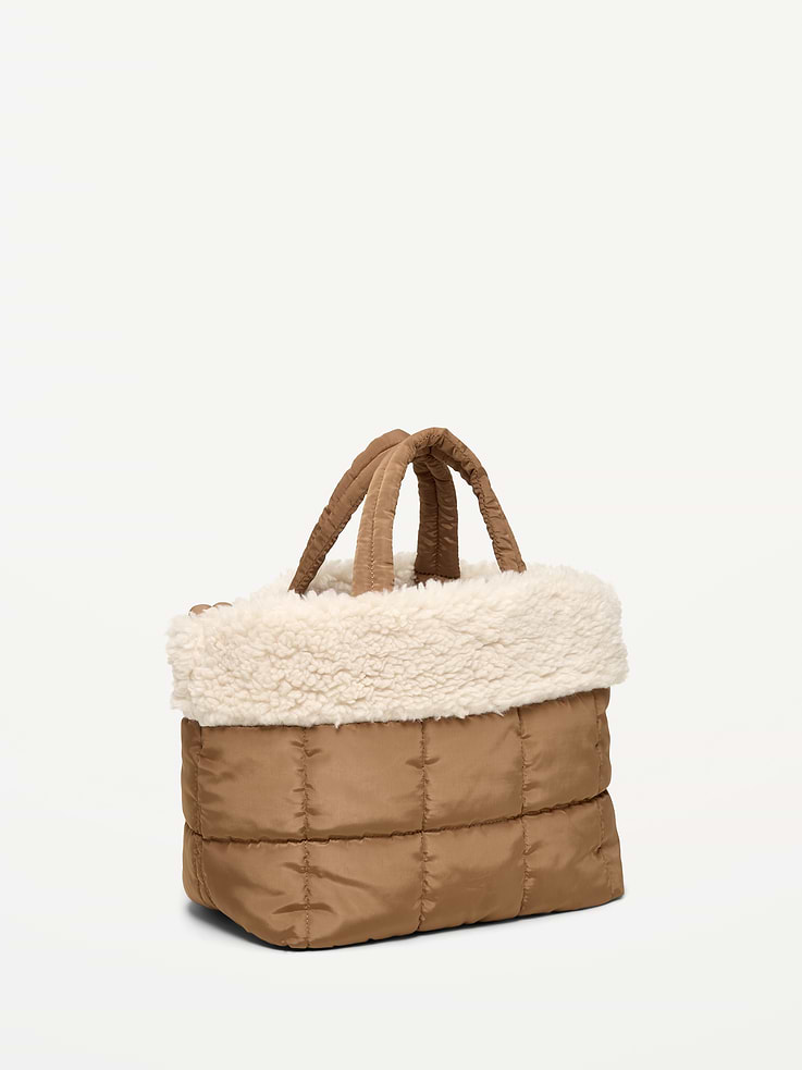 Image 2 of 4, Active Puffer Sherpa-Lined Mini Tote