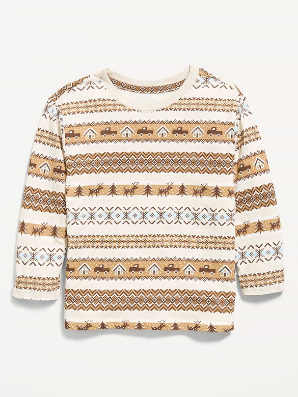 Printed Long-Sleeve Unisex T-Shirt for Toddler