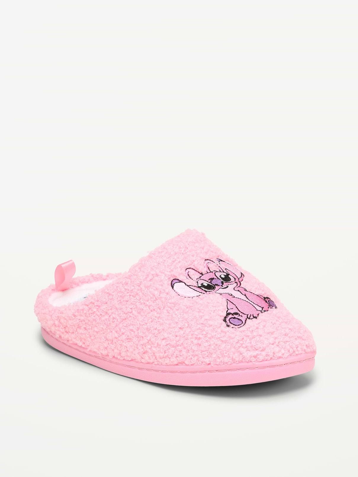 Image 1 of 4, textured outsole, open heel, cushioned foot bed, sherpa upper, microfleece lining, licensed graphic, ©Disney, Product #1184166