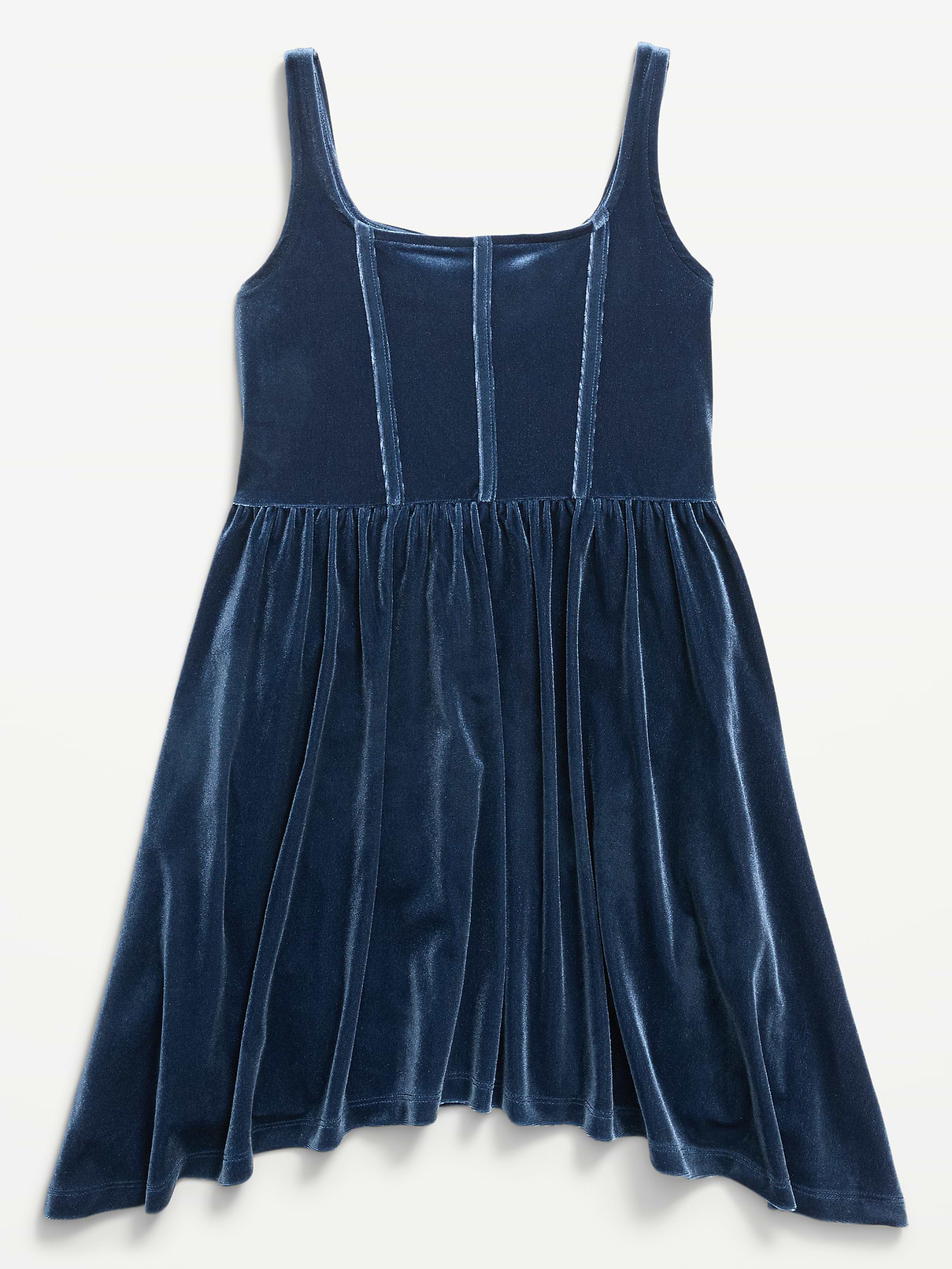 Image 2 of 2, Sleeveless Fit and Flare Velvet Dress for Girls
