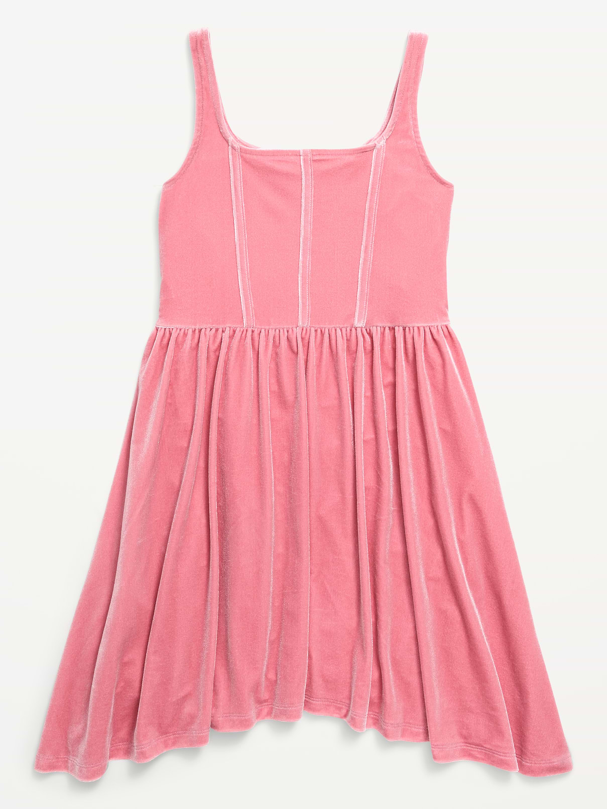 Image 2 of 2, Sleeveless Fit and Flare Velvet Dress for Girls