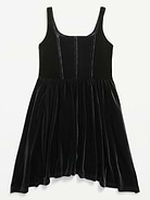 Image 2 of 2, Sleeveless Fit and Flare Velvet Dress for Girls
