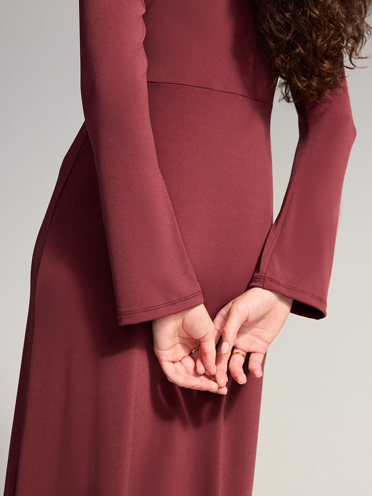 Image 6 of 10, The Occasion by Old Navy Long-Sleeve Tie-Front Maxi Dress
