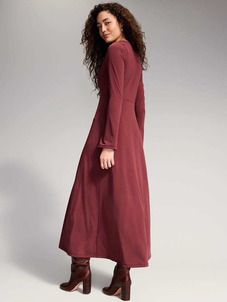 Image 2 of 10, The Occasion by Old Navy Long-Sleeve Tie-Front Maxi Dress
