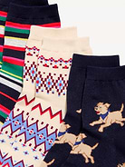 Image 2 of 2, Novelty Quarter Crew Socks 3-Pack for Women