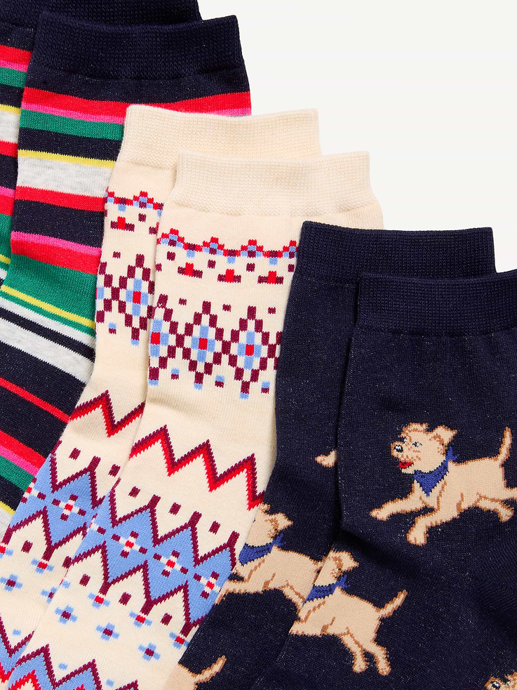 Image 2 de 2, Chaussettes courtes de fantaisie (paquet de 3 paires)