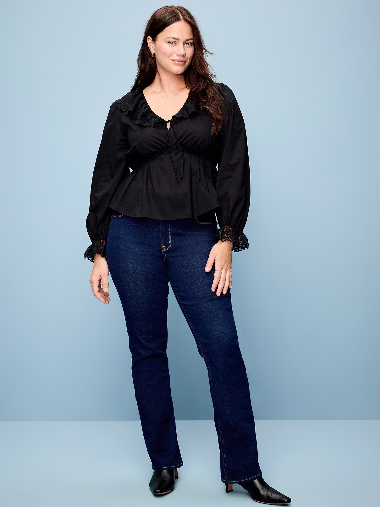 Image 2 of 6, Curvy Mid-Rise Wow Bootcut Jeans