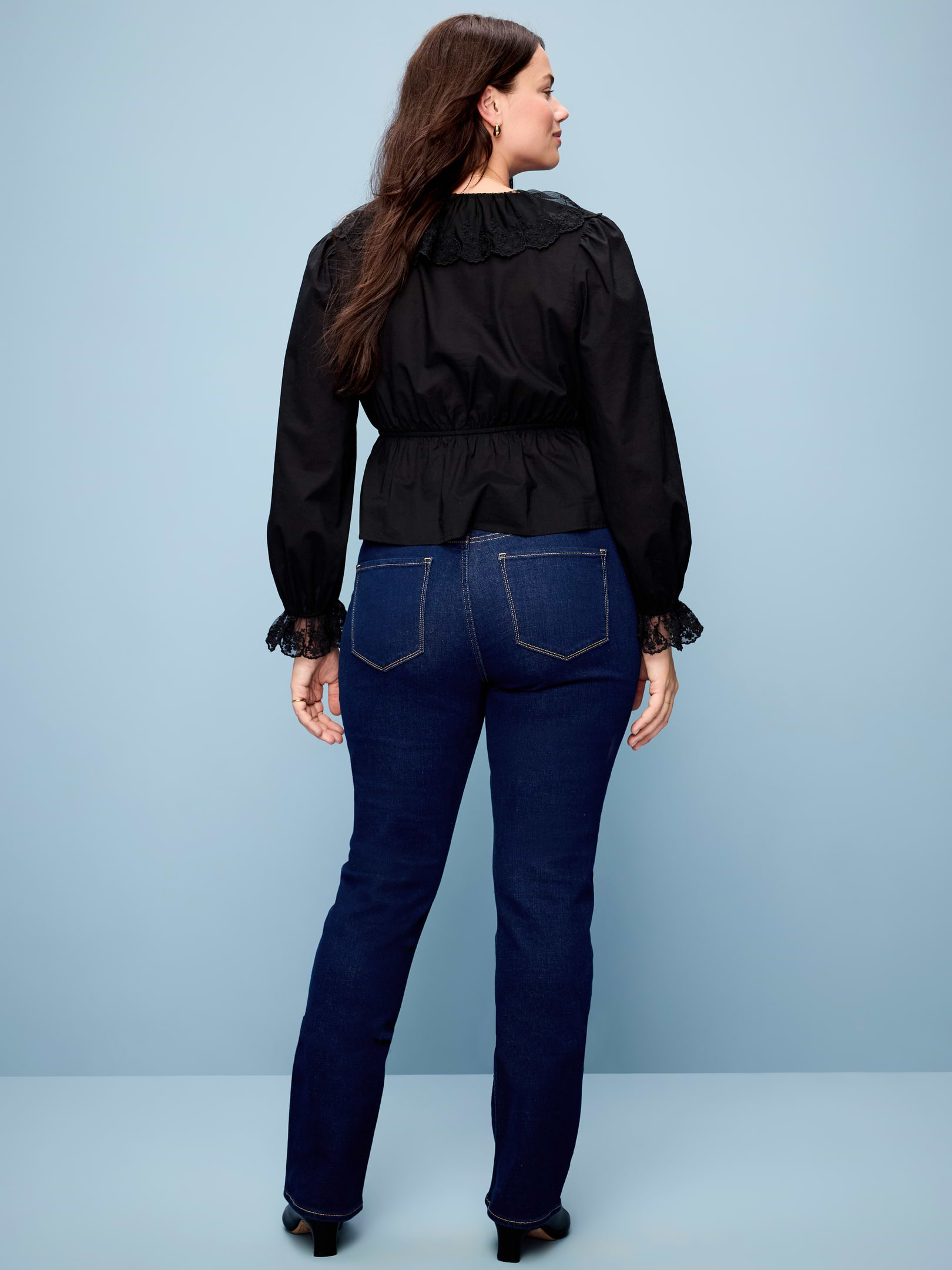 Image 3 of 6, Curvy Mid-Rise Wow Bootcut Jeans