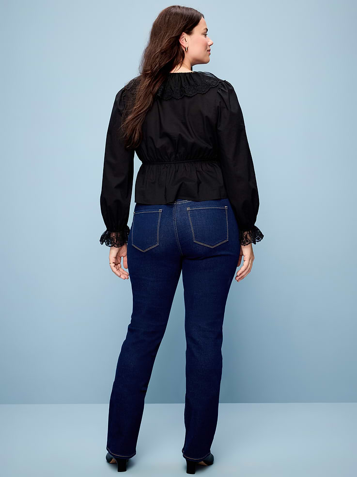 Image 3 of 6, Curvy Mid-Rise Wow Bootcut Jeans