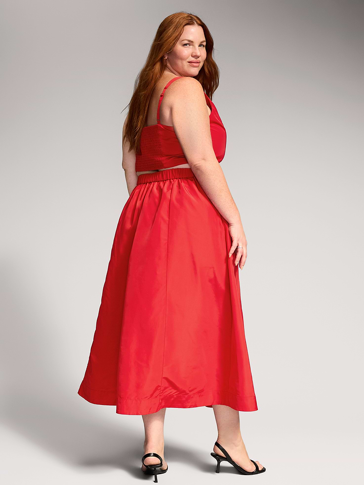 Image 9 of 9, The Occasion by Old Navy Taffeta Midi Skirt