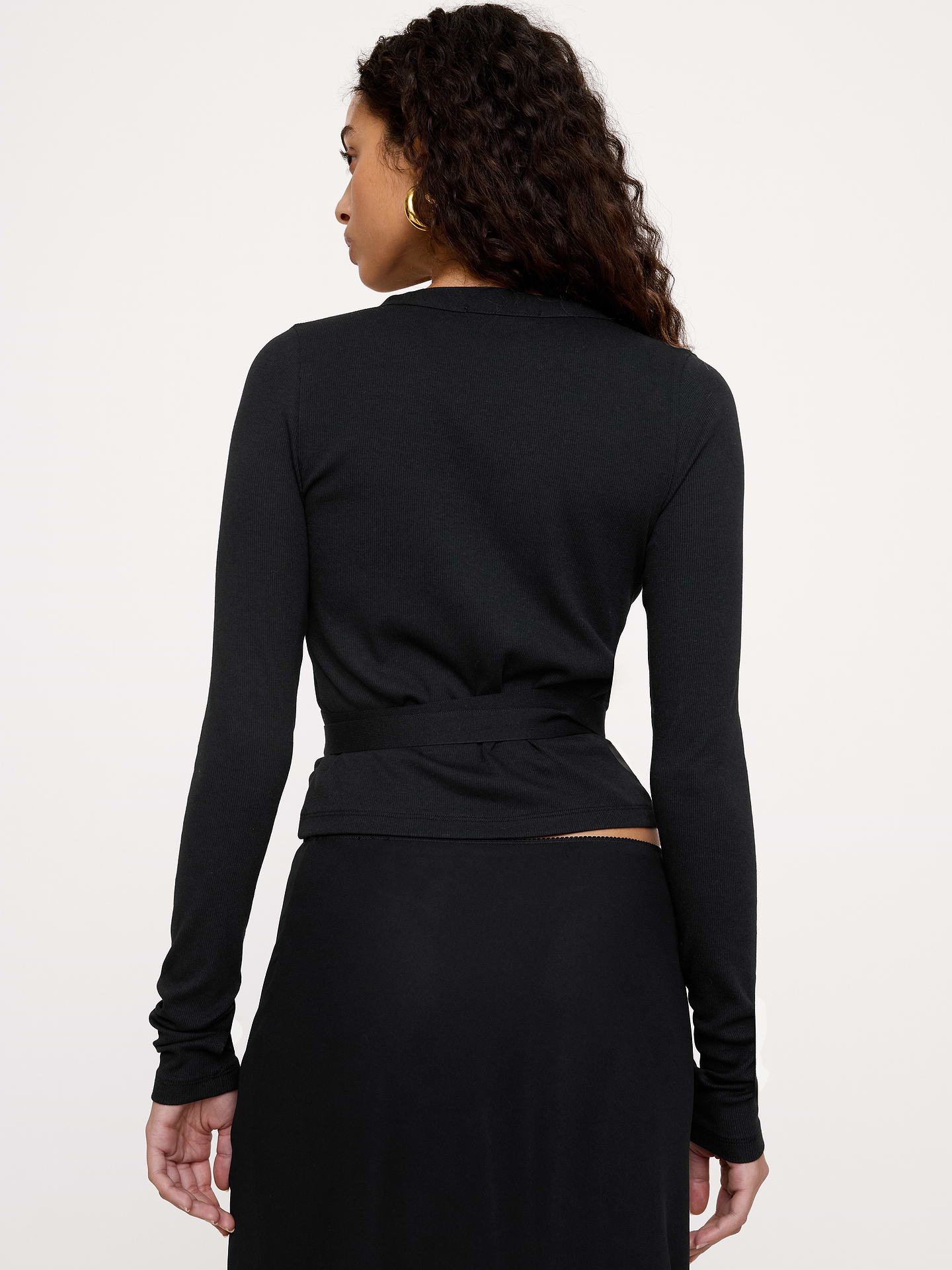 Image 2 of 3, Ribbed Wrap Top