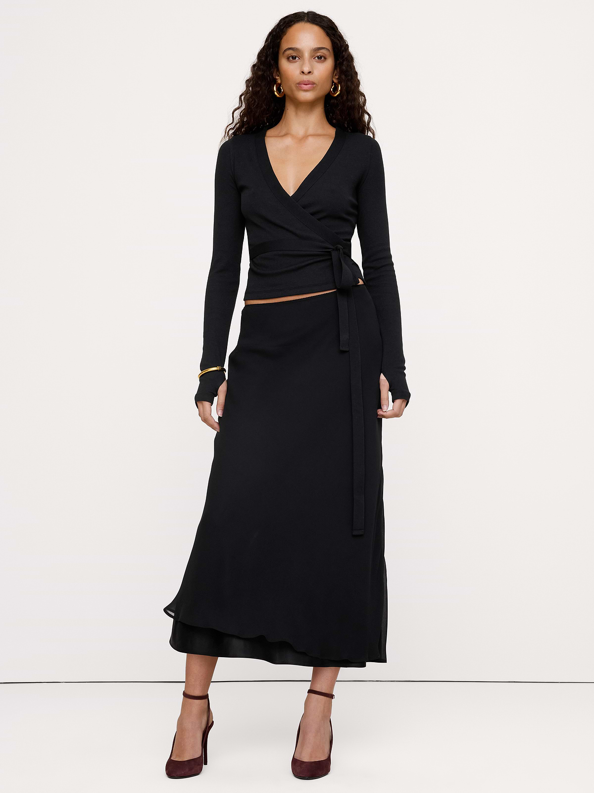 Ribbed Wrap Top