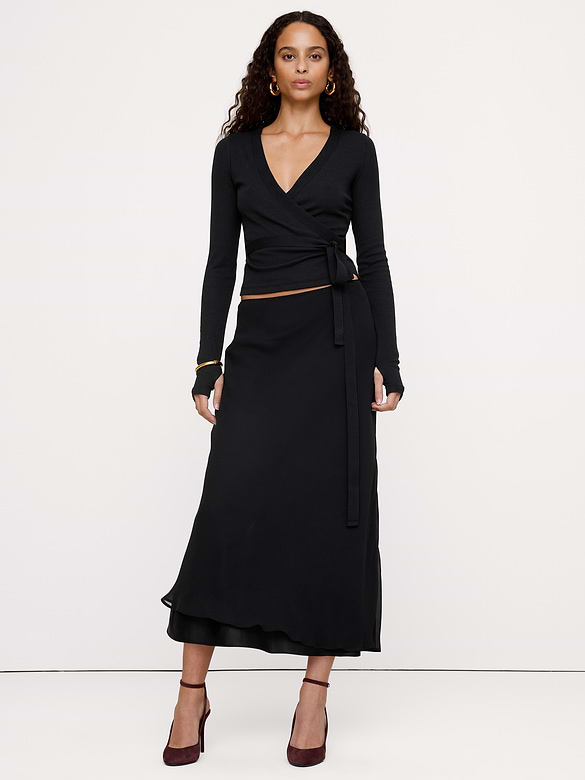Ribbed Wrap Top