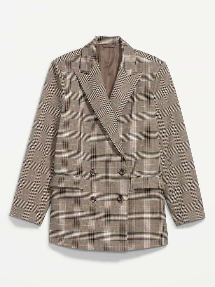 Image 7 de 7, Blazer surdimensionné à fermeture croisée en sergé