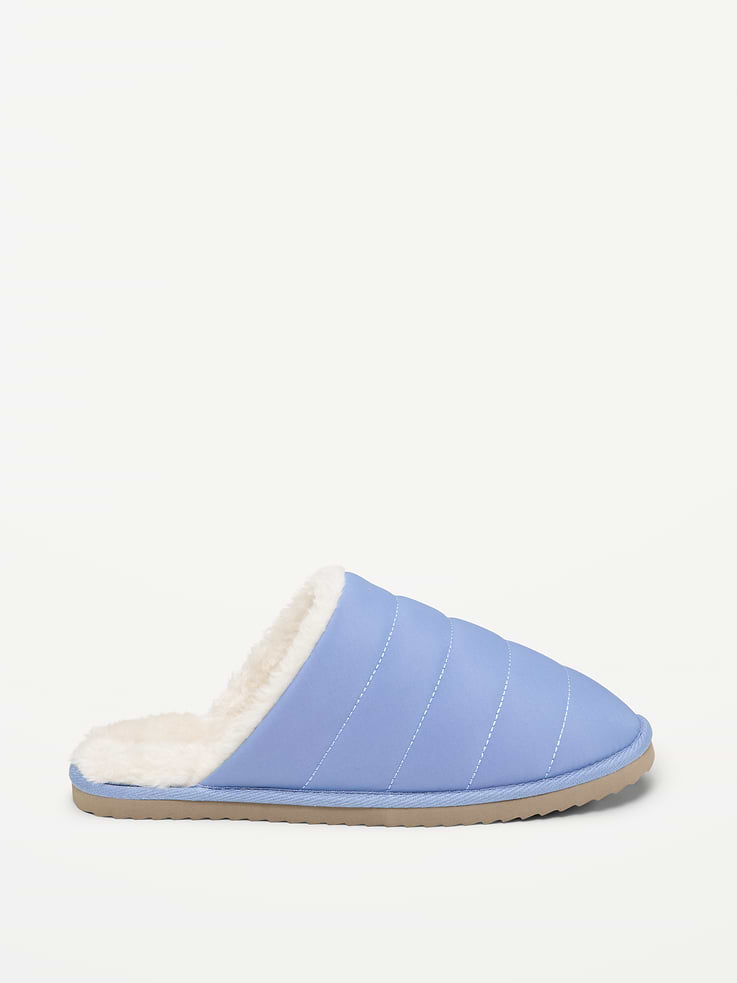 Image 3 of 4, Puffer Sherpa Slippers for Women