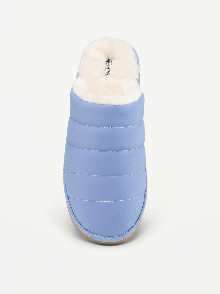 Image 2 of 4, Puffer Sherpa Slippers for Women