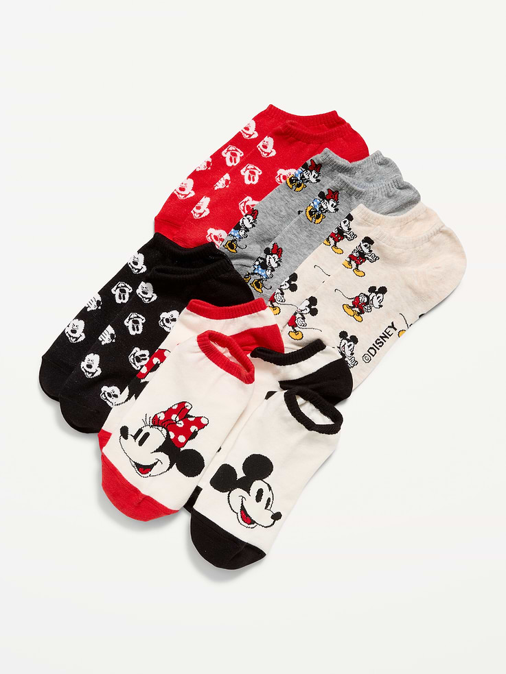 Image 1 de 1, Paquet de 6 paires de chaussettes de fantaisie., Ouverture à la cheville en tricot côtelé., Coutures crantées pour un confort accru., Imprimés sous licence., © Disney, Produit #811336