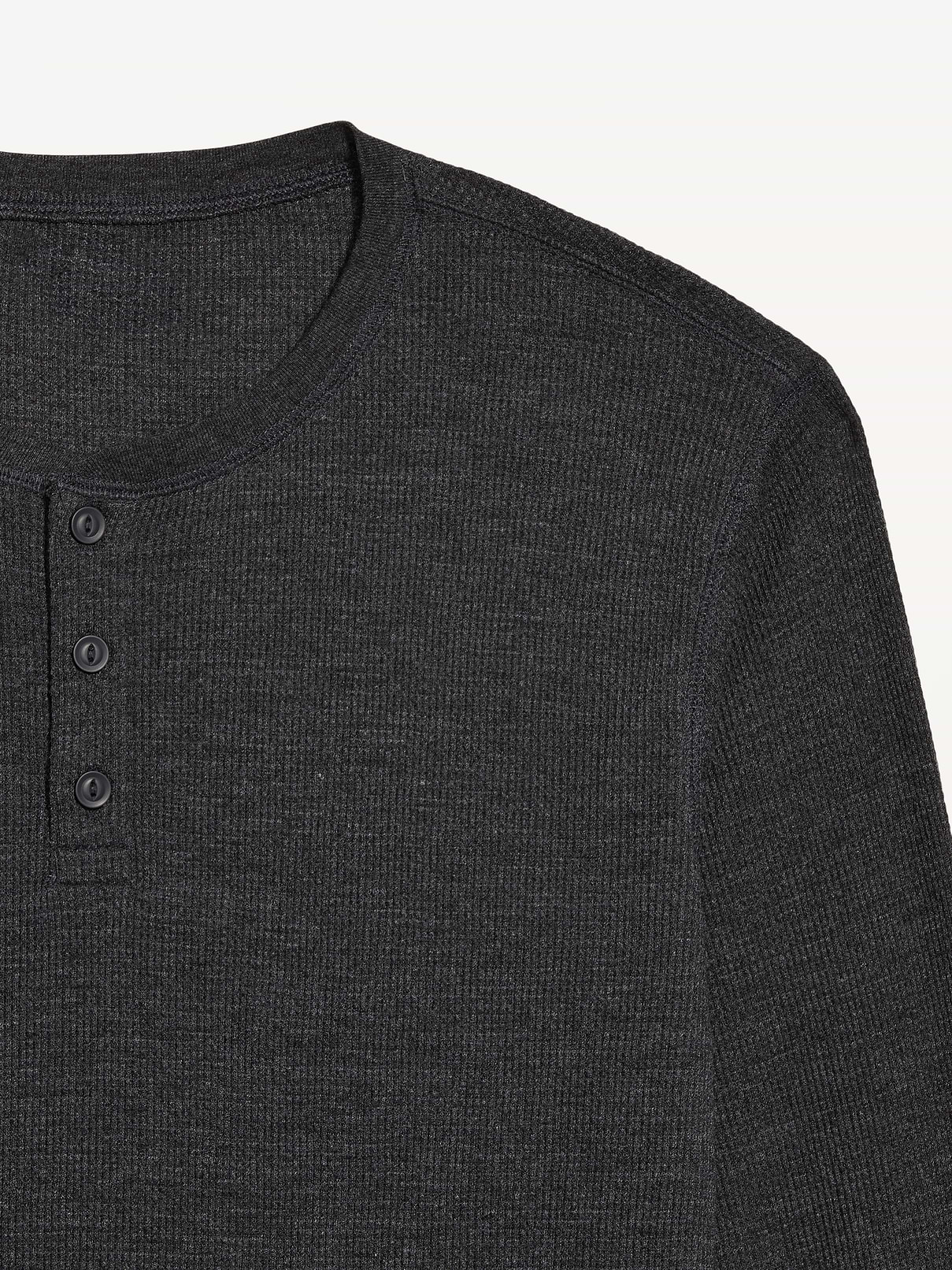 Image 3 of 3, Long-Sleeve Waffle Henley T-Shirt