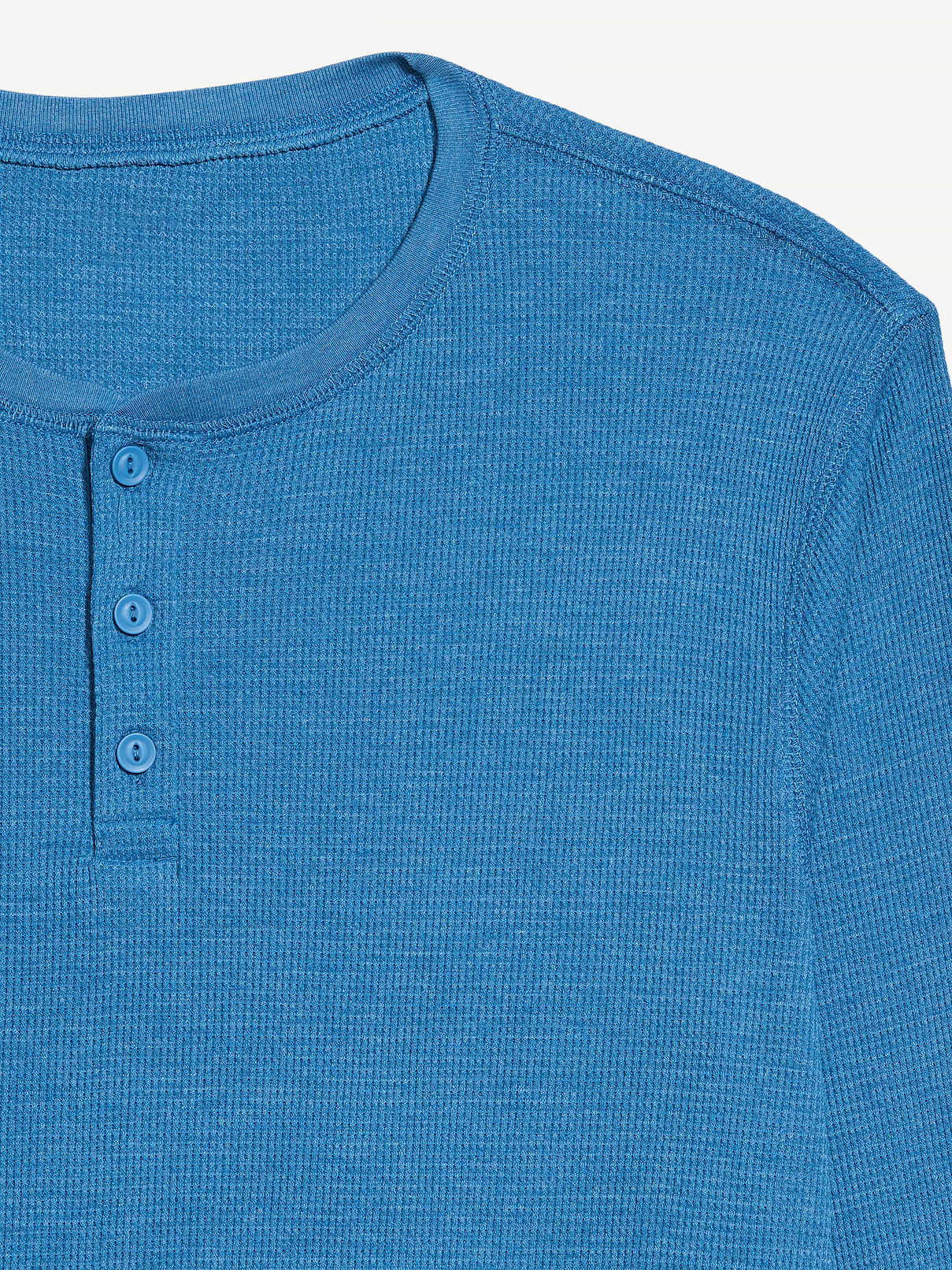 Image 3 of 3, Long-Sleeve Waffle Henley T-Shirt